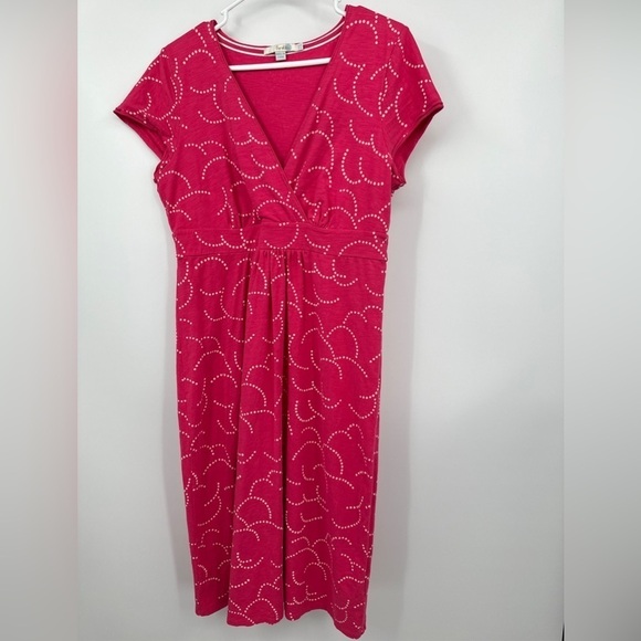 Boden Pink Printed Pink Midi Dress 10L - Picture 1 of 5